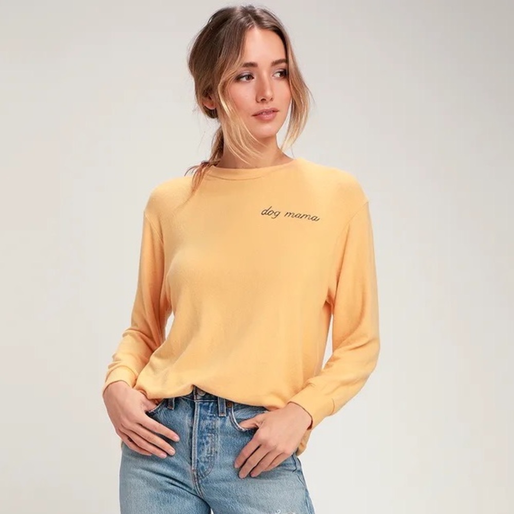 Lulu’s Dog Mama Mustard Yellow Sweater Top